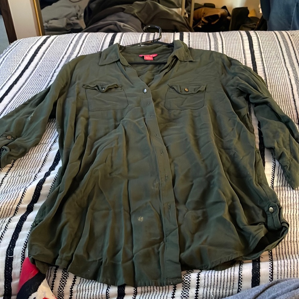 Sunny Leigh Forest green button up.